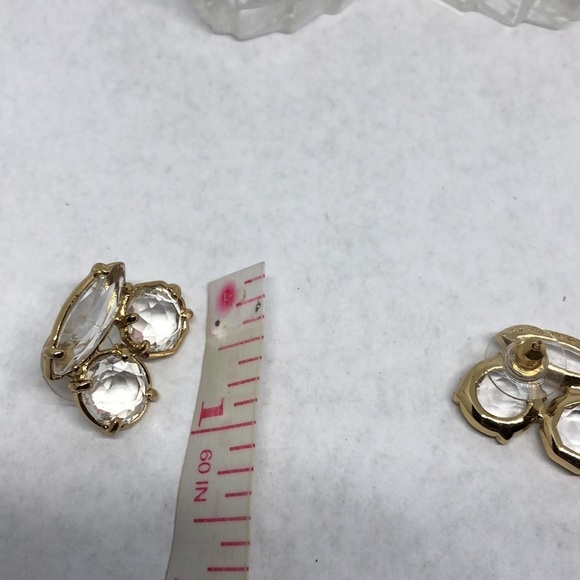 𝅺Kate Spade NY Gold Plated Crystal Cluster Earrings Dressy Night Out Evening. - Picture 4 of 4